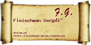 Fleischman Gergő névjegykártya